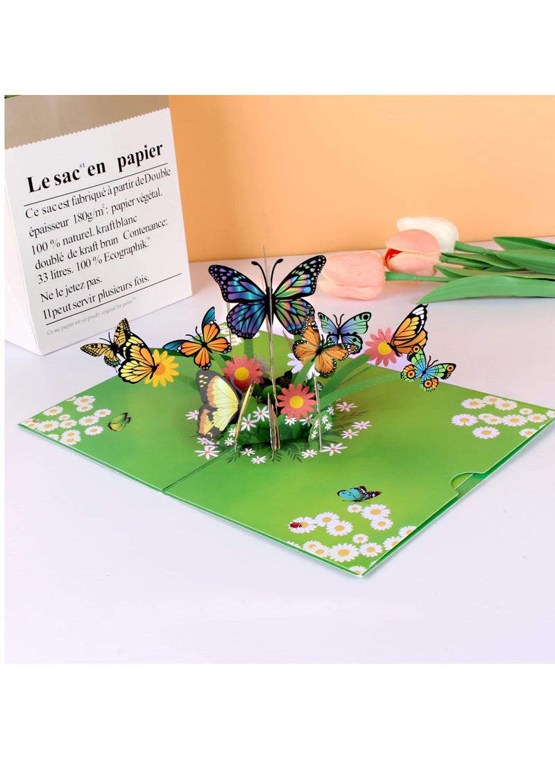 Excefore 3D Pop Up Greeting Cards, Paper Birthday Cards, Lay Flat Display Widget for Graduation Birthday Wedding Card for Mum Wife Anniversary (Butterfly) - Image 5