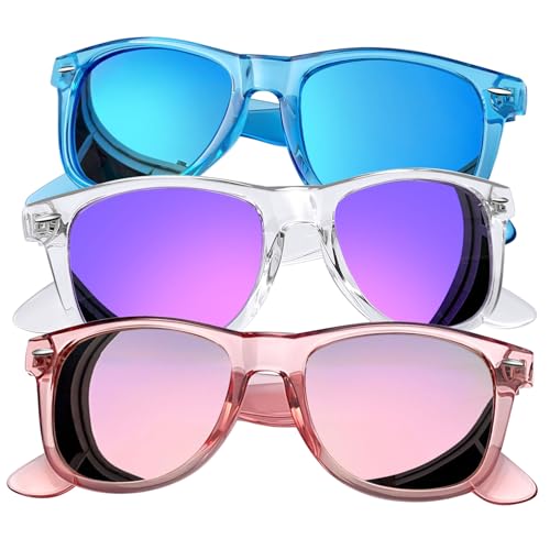 Joopin Oversized Square Sunglasses Mirrored Sun Glasses Polarized UV400 Protection Trendy Shades for Women Men Shady Rays (All Pink + All Blue + Purple) - Image 1