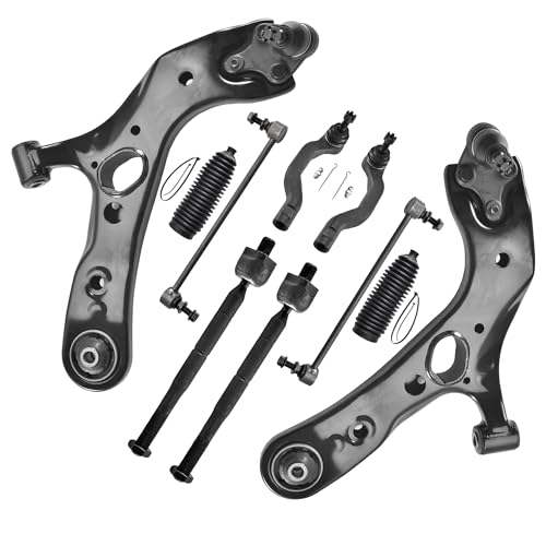 ASUPRICOS 10pcs Suspension Kit for Toyota RAV4 2006-2018, Front Lower Control Arms with Ball Joints Assembly Sway Bar Links Inner and Outer Tie Rod Ends and Boots - Image 1