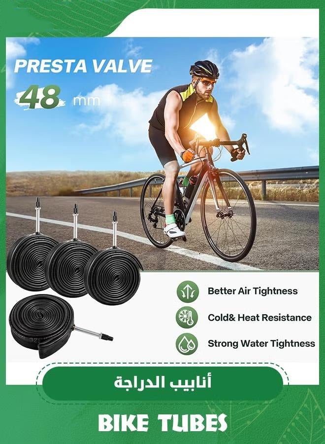 XiuWoo 2 Pcs 700x25-32C Road Bike Inner Tubes with 48mm Presta Valve Stem, Bicycle Butyl Inner Tube Replacement for Road Bikes, FV48mm Presta Valve Stem - Image 2