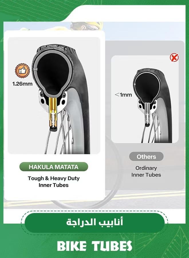 XiuWoo 2 Pcs 700x25-32C Road Bike Inner Tubes with 48mm Presta Valve Stem, Bicycle Butyl Inner Tube Replacement for Road Bikes, FV48mm Presta Valve Stem - Image 5