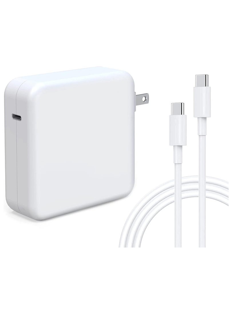 MacBook Pro Charger, 61W USB C Fast Charger for Mac 13 15 16 inch 2020 2019 2018 Air Works with Power 30 29 to 6.6ft/2m Cable, White  - Image 1