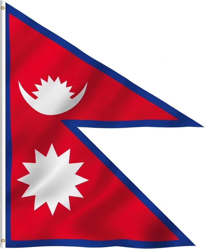 ARS Graphics ARS® Nepal Premium National Flag - Durable, Weather Resistant, Double Stitched, Indoor/Outdoor (60x90CM) - Image 1