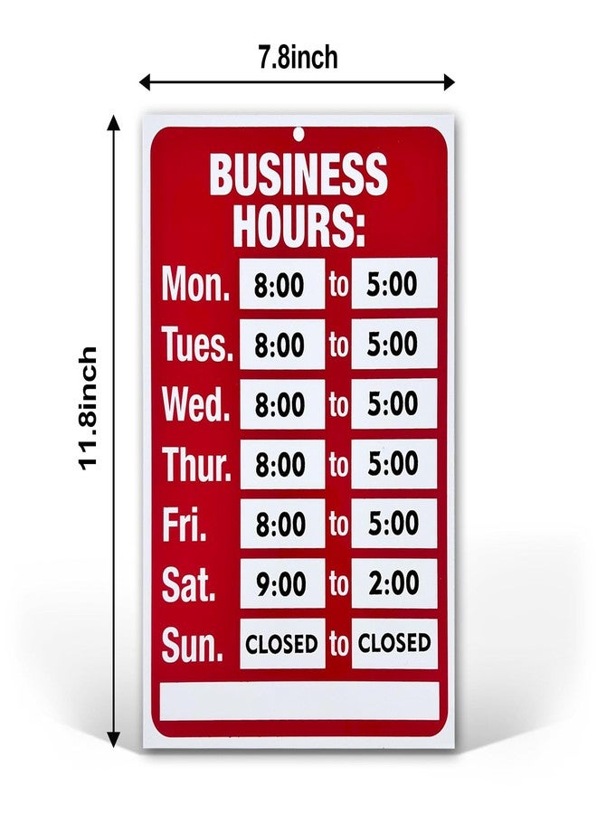 EKSPRINT Open and Closed Sign for Business Bundle of Office Hours Changeable Store Hours Sign,Ideal Signs for Any Store, Office Restaurants, Bars, Retail, Barbershop, Salon Shops（Red,8"×12"-PVC ） - Image 2