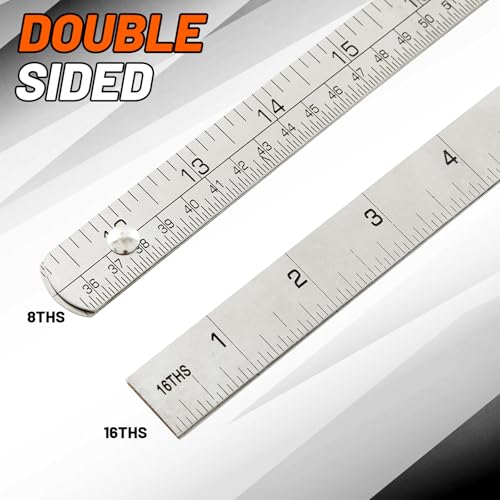 Tellegloww 2 Pcs Steel Ruler 3/4 in x 2 ft Folding-Rule Measuring Tool for Machinist Tinner Circumference Measurement Metalworking Industrial Drawing Engineering - Image 4