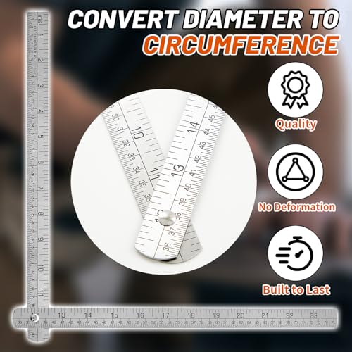Tellegloww 2 Pcs Steel Ruler 3/4 in x 2 ft Folding-Rule Measuring Tool for Machinist Tinner Circumference Measurement Metalworking Industrial Drawing Engineering - Image 3