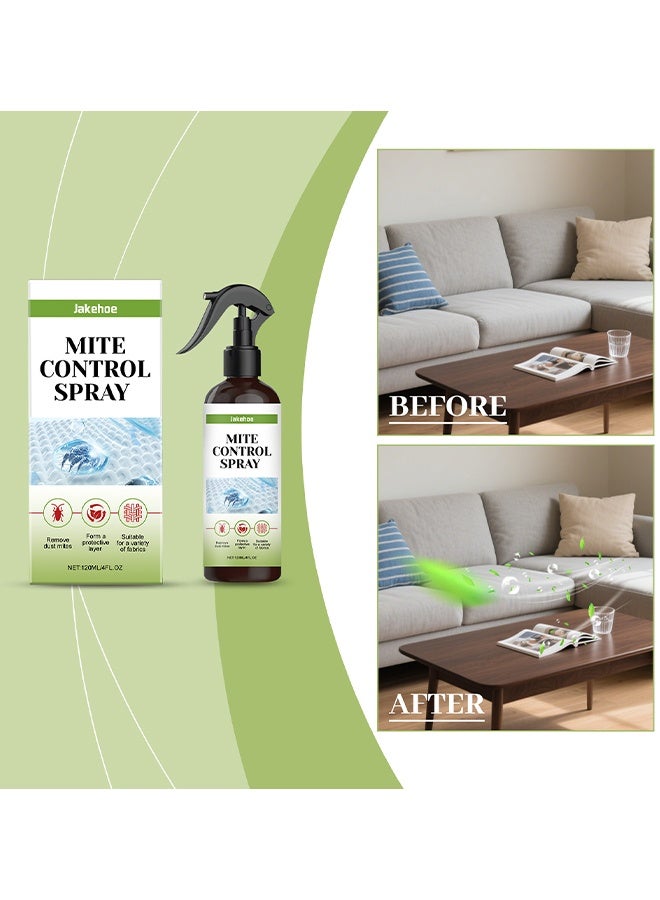 Jakehoe 120ML Mite Control Spray Natural Mite Removal Spray, Bed Bugs & Fleas On Contact, Plant-Based Formula for Bedding, Furniture & Pet Areas, Prevents Regrowth For 2 Weeks - Image 2