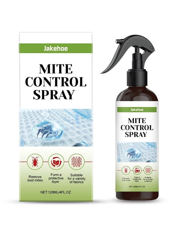 Jakehoe 120ML Mite Control Spray Natural Mite Removal Spray, Bed Bugs & Fleas On Contact, Plant-Based Formula for Bedding, Furniture & Pet Areas, Prevents Regrowth For 2 Weeks - Image 1