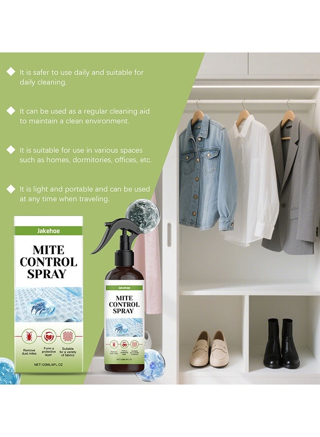 Jakehoe 120ML Mite Control Spray Natural Mite Removal Spray, Bed Bugs & Fleas On Contact, Plant-Based Formula for Bedding, Furniture & Pet Areas, Prevents Regrowth For 2 Weeks - Image 4