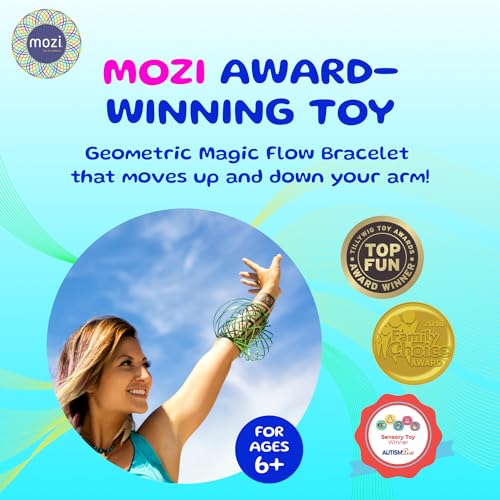 Mozi Geometric Magic Flow Bracelet - Easy to Use - 3D Spiral Toy, Spinning Bracelet Spiral for Children and Adults (Sapphire Blue) - Image 2