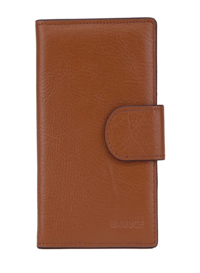 Banuce Stylish Top Grain Leather Passport Holder for Travel Slim Passport Wallet and Passport Cover Case Brown - Image 1