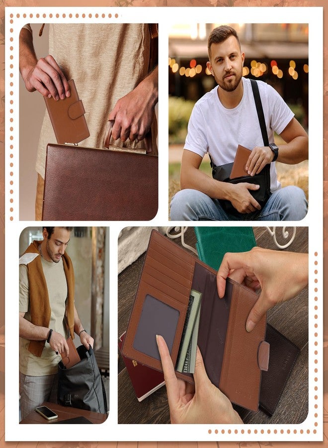 Banuce Stylish Top Grain Leather Passport Holder for Travel Slim Passport Wallet and Passport Cover Case Brown - Image 5