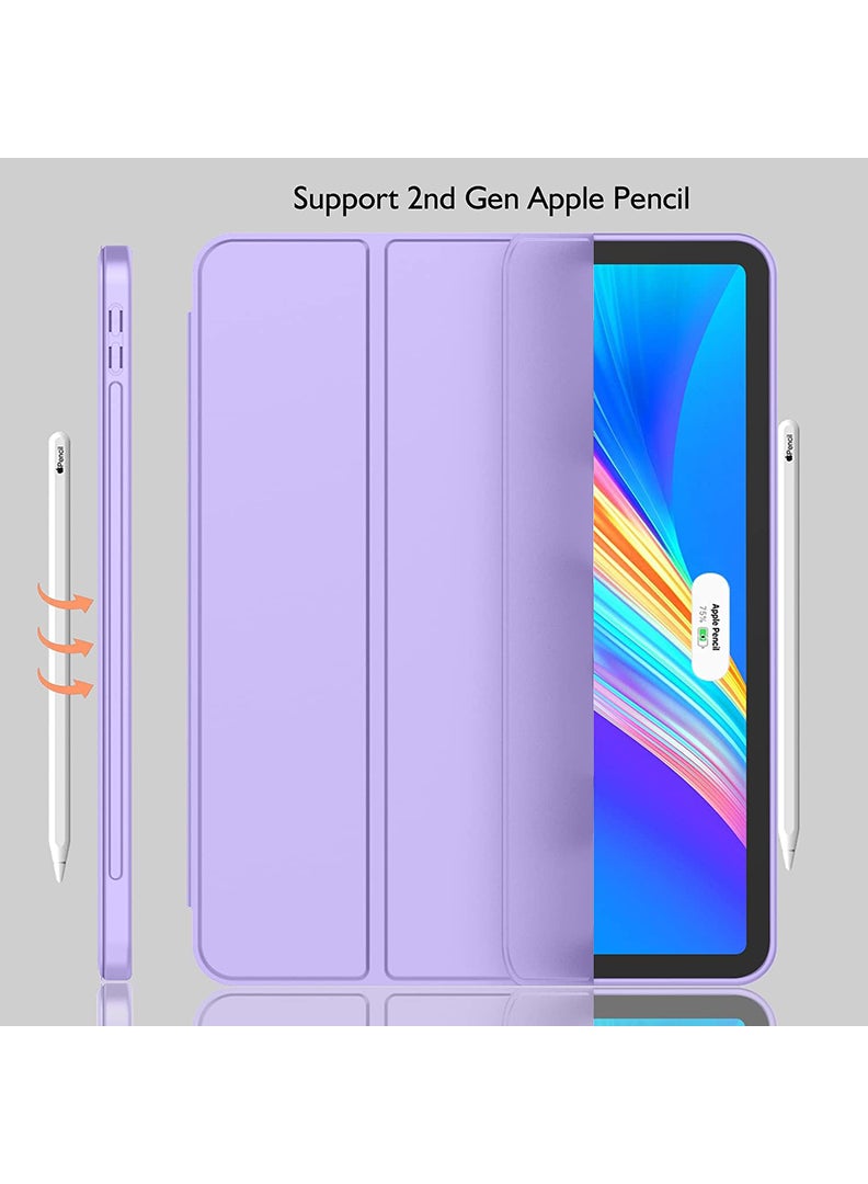 Theodor iPad Pro 11 Inch Case 2022(4th Gen)/2021(3rd Gen)/2020(2nd Gen) with Pencil Holder, Smart iPad Case With Pencil Holder Slim Tablet Cover with Soft TPU Back, Auto Wake/Sleep Lavender - Image 5
