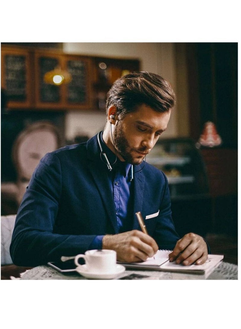 Wireless Bluetooth Triple Drivers Dual Balanced Armature Dynamic ENC Noise Reduction Neckband Headset with Mic Silver - Image 3