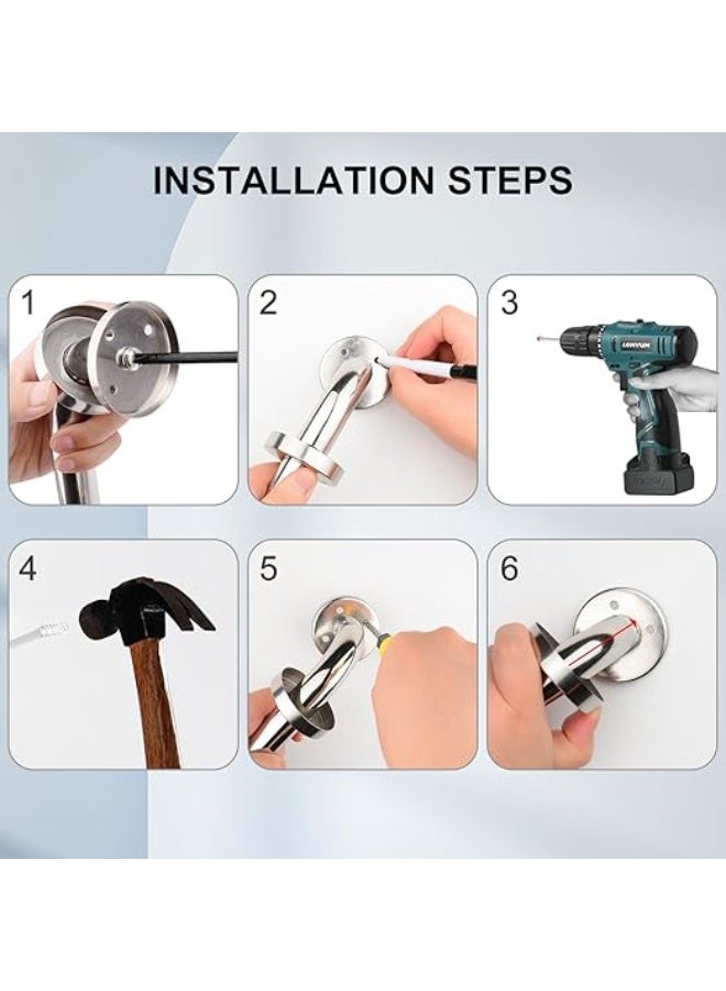 Bathroom Grab Rail - 304 Stainless Steel Shower Handle (50cm/20), Safety Hand Rails for Kitchen Bedroom Bathtub Steps, Balance Support Grab Bar for Elderly, Disabled, Adults, Children - Image 4