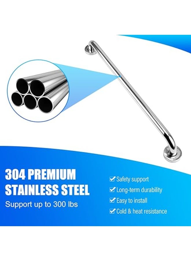 Bathroom Grab Rail - 304 Stainless Steel Shower Handle (50cm/20), Safety Hand Rails for Kitchen Bedroom Bathtub Steps, Balance Support Grab Bar for Elderly, Disabled, Adults, Children - Image 5