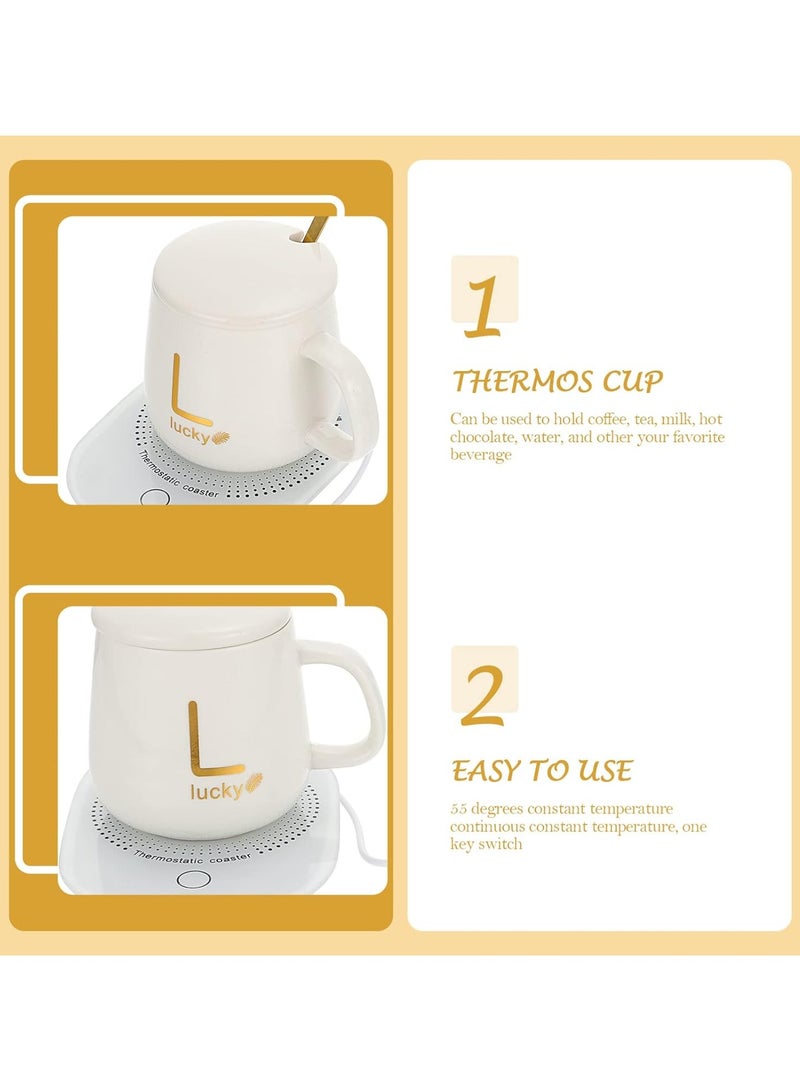Macon Coffee Mug Heater with USB,Cup Heater for Desk Coffee Warmer Beverage Warmer Automatic Thermostatic Smart Cup Heater for Coffee, Milk, Tea, Cocoa, Water, Home and Office Use Cup Spoon - Image 5