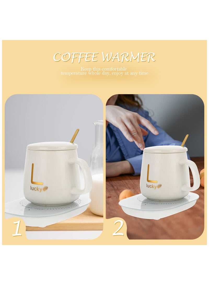 Macon Coffee Mug Heater with USB,Cup Heater for Desk Coffee Warmer Beverage Warmer Automatic Thermostatic Smart Cup Heater for Coffee, Milk, Tea, Cocoa, Water, Home and Office Use Cup Spoon - Image 2