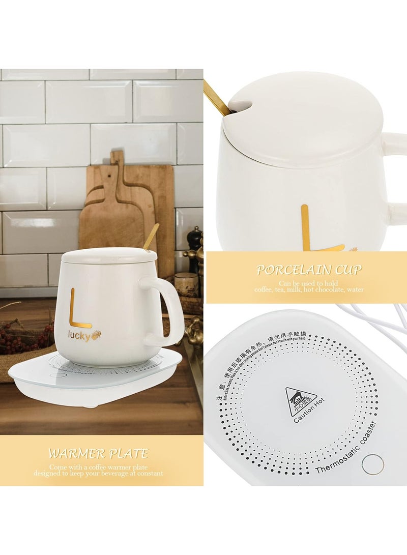 Macon Coffee Mug Heater with USB,Cup Heater for Desk Coffee Warmer Beverage Warmer Automatic Thermostatic Smart Cup Heater for Coffee, Milk, Tea, Cocoa, Water, Home and Office Use Cup Spoon - Image 3