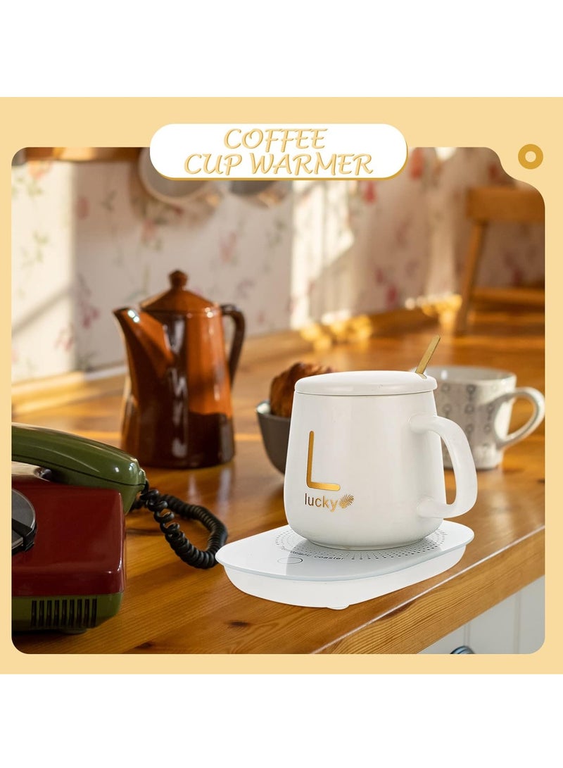 Macon Coffee Mug Heater with USB,Cup Heater for Desk Coffee Warmer Beverage Warmer Automatic Thermostatic Smart Cup Heater for Coffee, Milk, Tea, Cocoa, Water, Home and Office Use Cup Spoon - Image 4