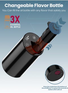 Moxedo موزع الروائح العطرية Moxedo Essential Aroma Diffuser بدون ماء لرذاذ الزيوت العطرية العطرية محمول لاسلكي قابل لإعادة الشحن عبر USB مع مؤقت لغرفة السيارة والمكتب  - Image 5