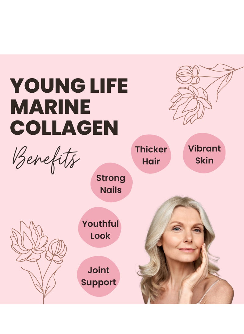 YOUNG LIFE - Extra Marine Collagen Shots 10,000mg | 500 ML | Premium Swedish Hydrolyzed Collagen Peptides Liquid | Biotin | Vit C, D, B6, B12 | Green Tea | Hyaluronic Acid | Sugar Free | GMO Free | Berry Flavor - Image 1