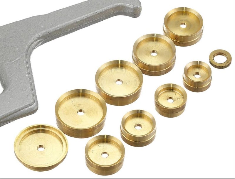 SE 12Piece Watch Back Fitting Press Kit with Brass Dies and Rubber Heads  JT6301 - Image 3