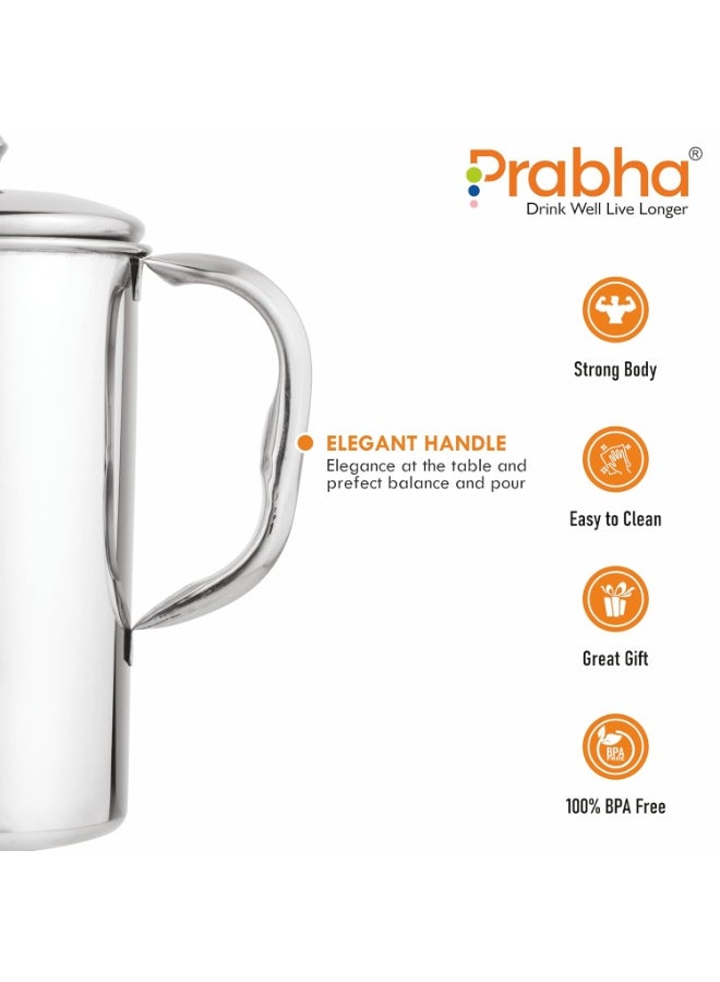 Prabha Stainless Steel Hero Water Jug Plain - 2300ml | Premium Serving Jug - Image 2