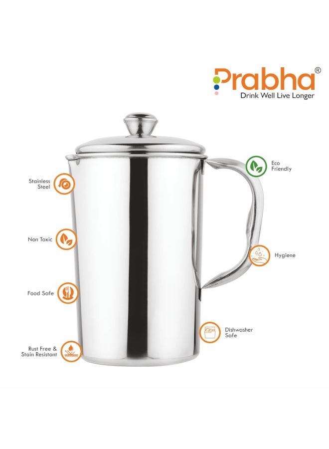 Prabha Stainless Steel Hero Water Jug Plain - 2300ml | Premium Serving Jug - Image 4