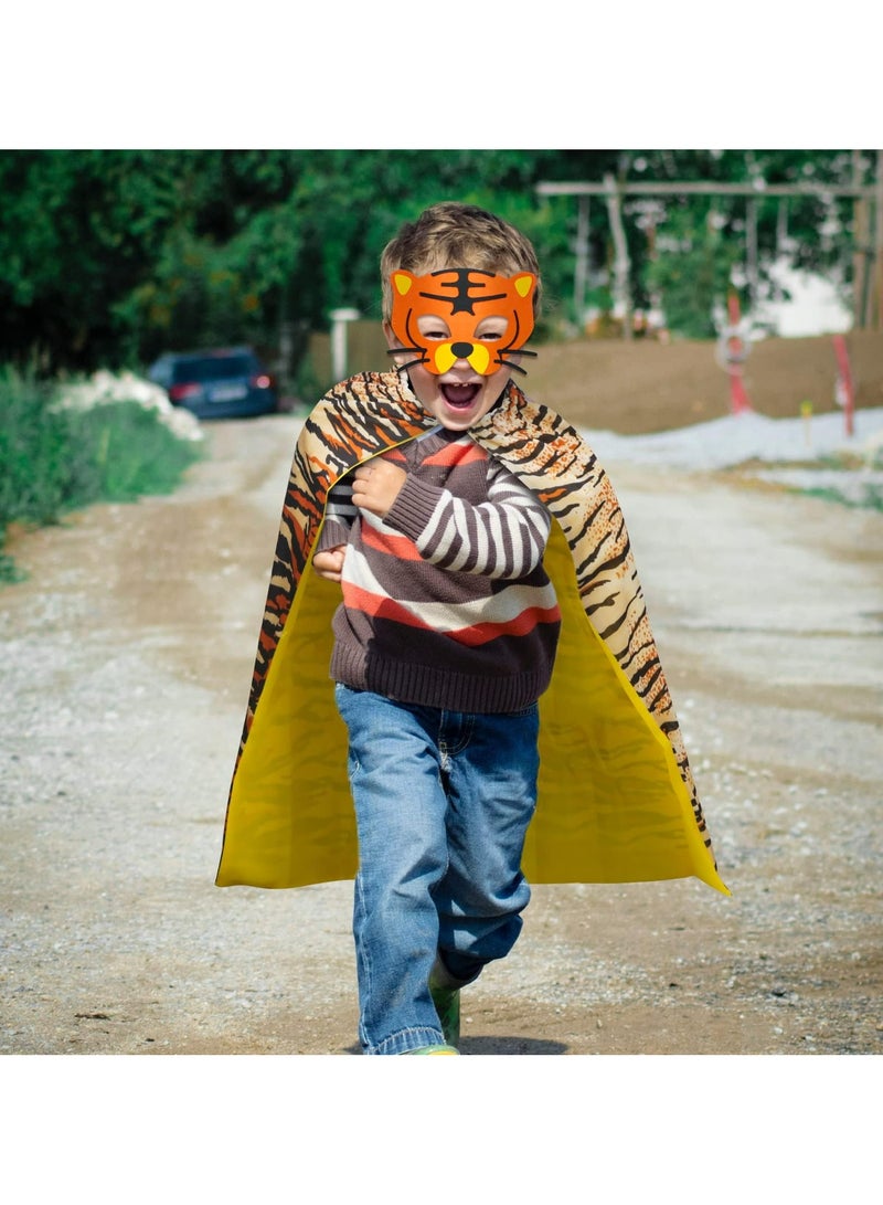 CMGTYYD. زي النمر زي أطفال بطبعة جلد النمر للأطفال عباءة وقناع لزي تنكري للأطفال هدايا حفلات أعياد الميلاد لموضوع الغابة لوازم حفلات التنكر على المسرح - Image 3