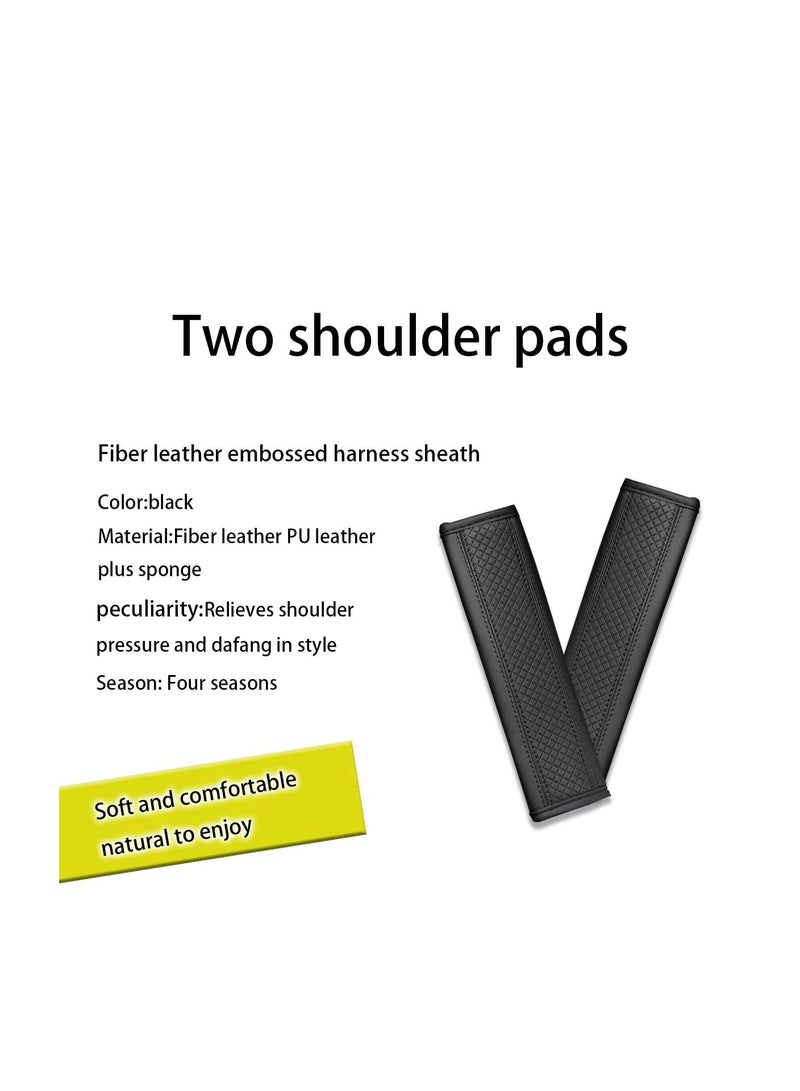 SYOSI 2PCS Car Seat Belt Cover Soft Shoulder Strap Covers Harness Pads Safety Leather Seatbelt Comfort Driving Protect Your Neck and Shoulder Universal for Car - Image 2