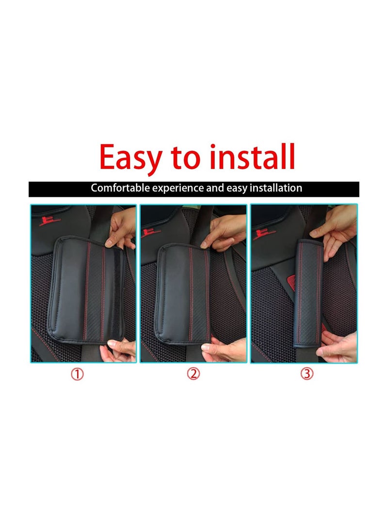 SYOSI 2PCS Car Seat Belt Cover Soft Shoulder Strap Covers Harness Pads Safety Leather Seatbelt Comfort Driving Protect Your Neck and Shoulder Universal for Car - Image 5