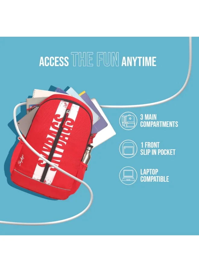 Skybags SKYBAGS STRIDER PRO 04 Unisex Red School Backpack - SK LPBPSRP4HRED