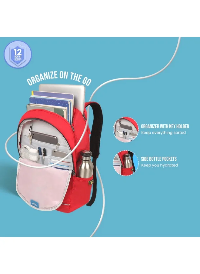 Skybags SKYBAGS STRIDER PRO 04 Unisex Red School Backpack - SK LPBPSRP4HRED