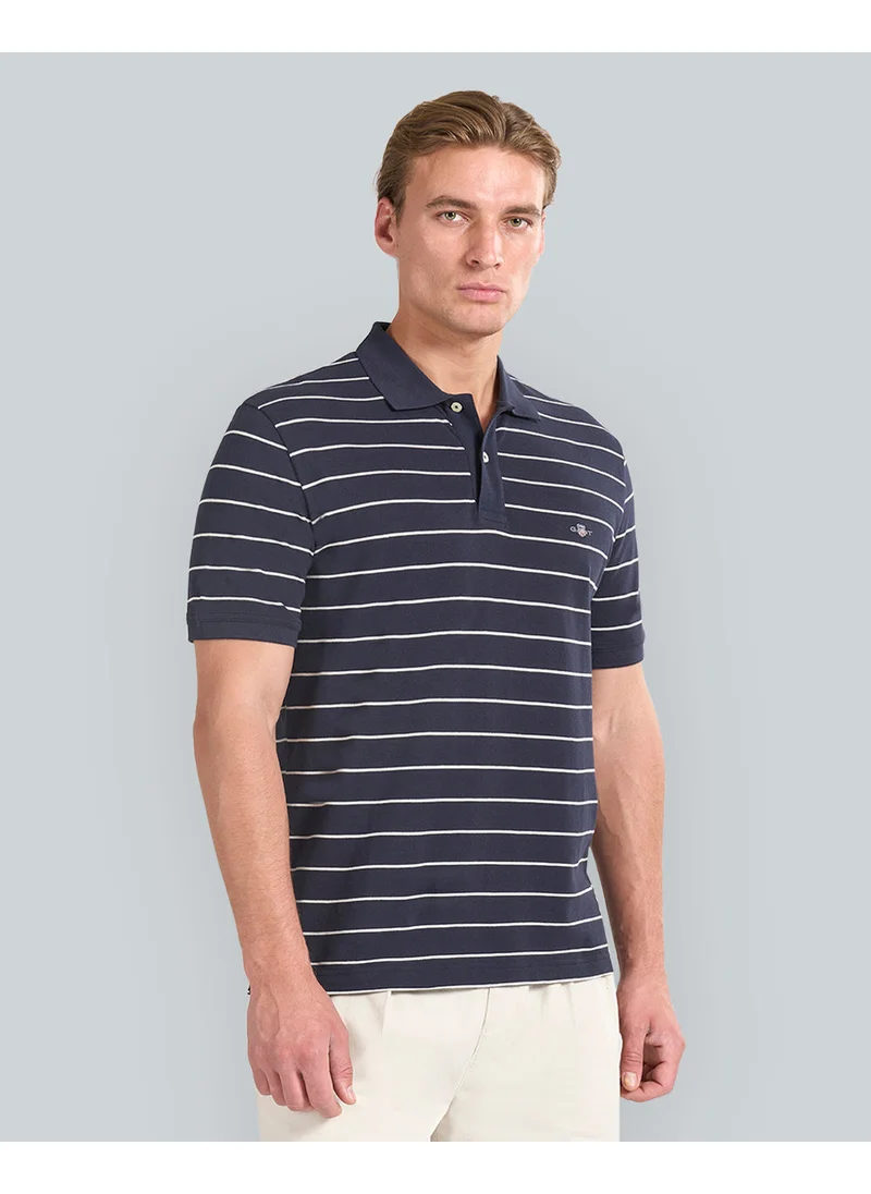 غانت Gant Striped Short Sleeve Polo For Men (Blue & White)