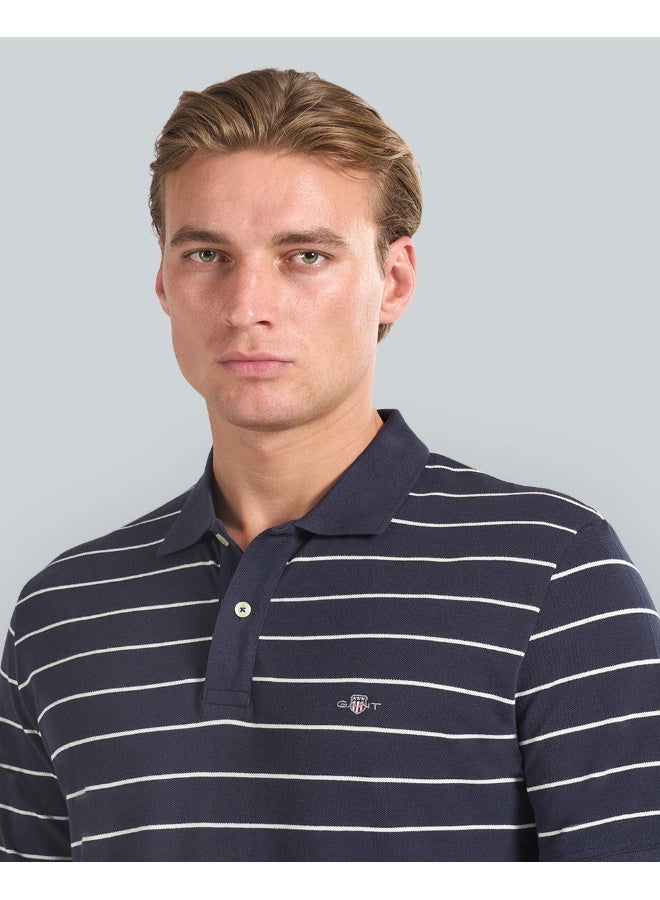 Gant Striped Short Sleeve Polo For Men (Blue & White) - Image 4