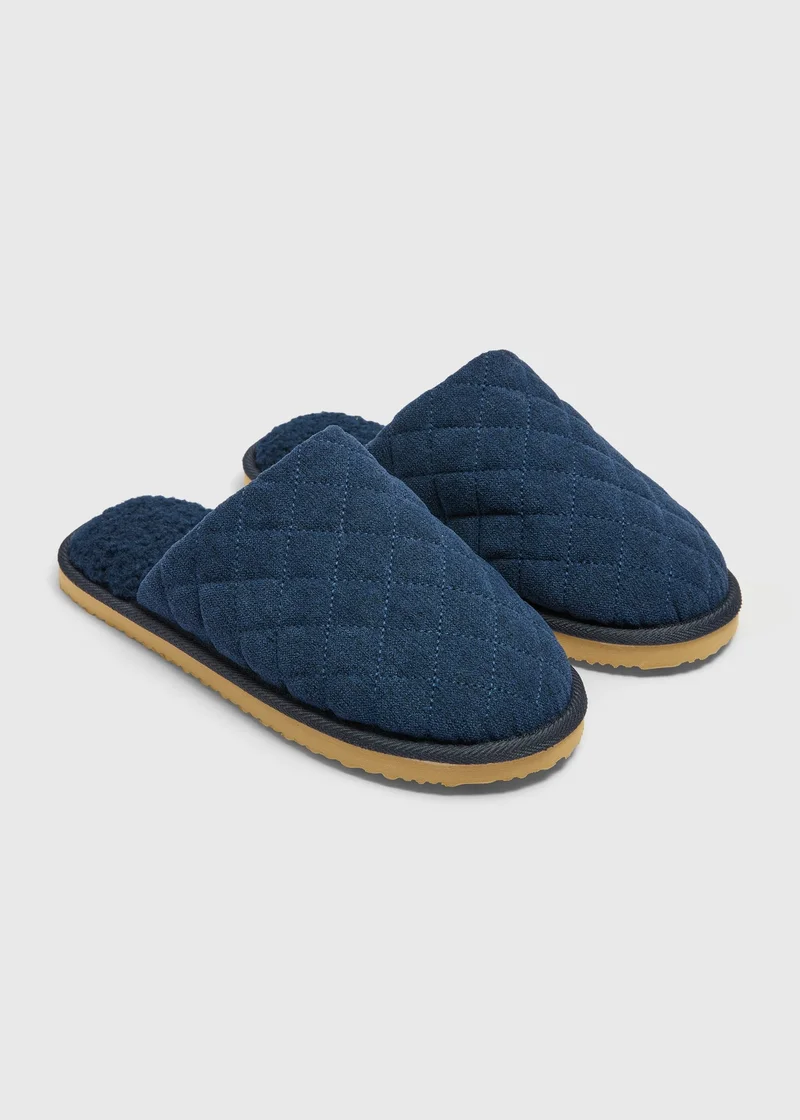 ماتلان Navy Borg Quilted Slippers
