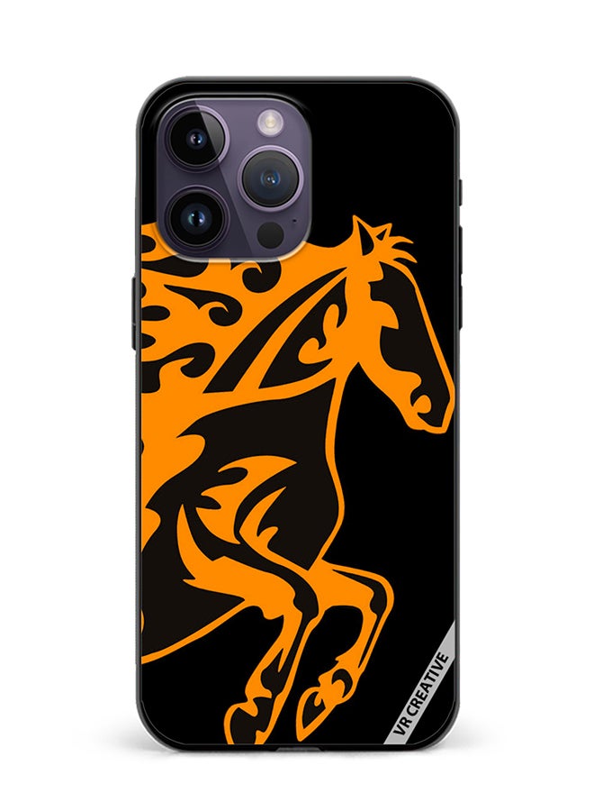 VR CREATIVE Protective Case Cover For Apple iPhone 16 Pro Horse Flame Design Multicolour - Image 1