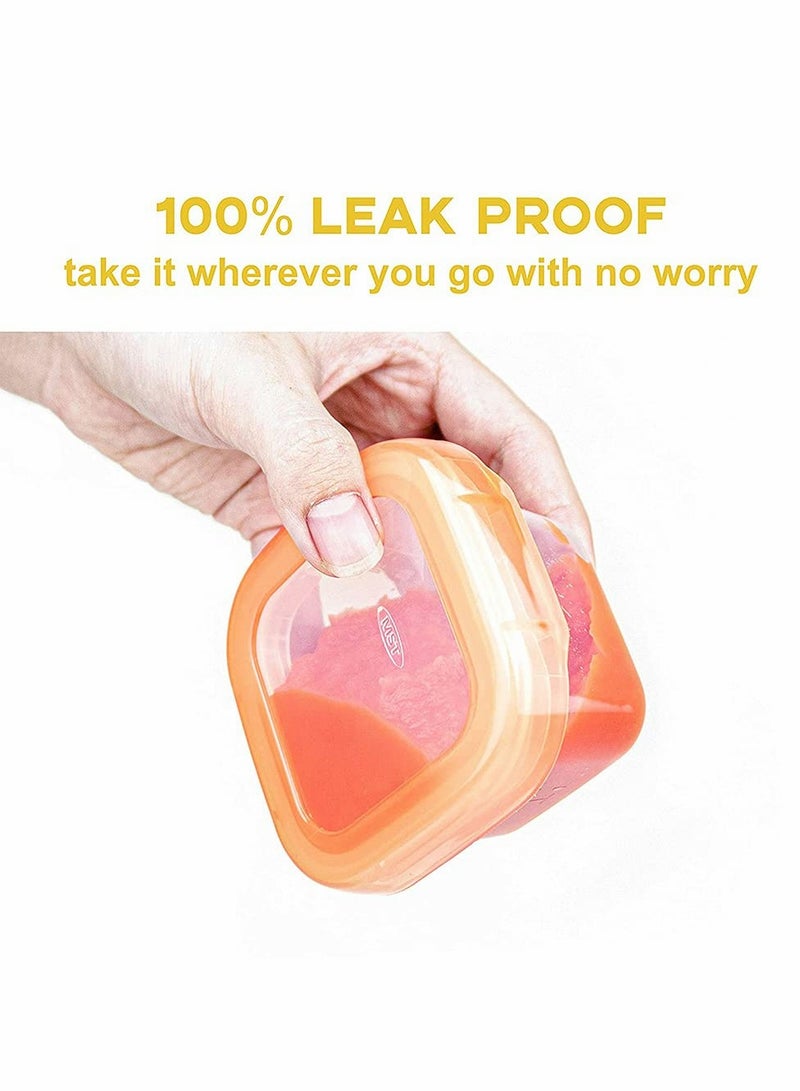 Leakproof Baby Food Blocks Containers, BPA Free Reusable Jars with Soft Base, 6Pcs 2oz, Safe for Freezer, Microwave & Dishwasher - Image 2