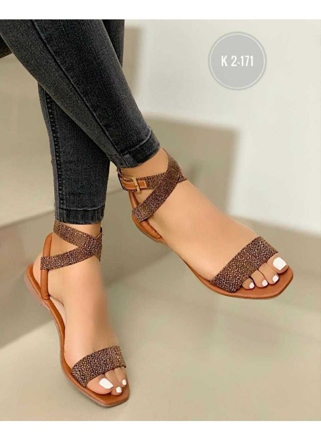 Rup Art Womens Ankle Strappy Flip Flops Flat Gladiator Sandals Summer Beach Ladies Shoes  - Image 2