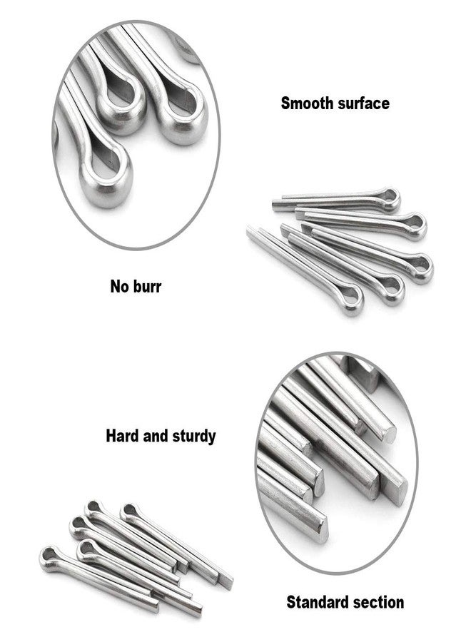 Glarks 340-Pieces 6 Sizes 304 Stainless Steel Cotter Pin Clip Key Fastner Fitting Assortment Kit for Automotive, Mechanics, Car Garage, Power Equipment, Cars, Trucks, Lawn Mower, Small Engine Repair - Image 4