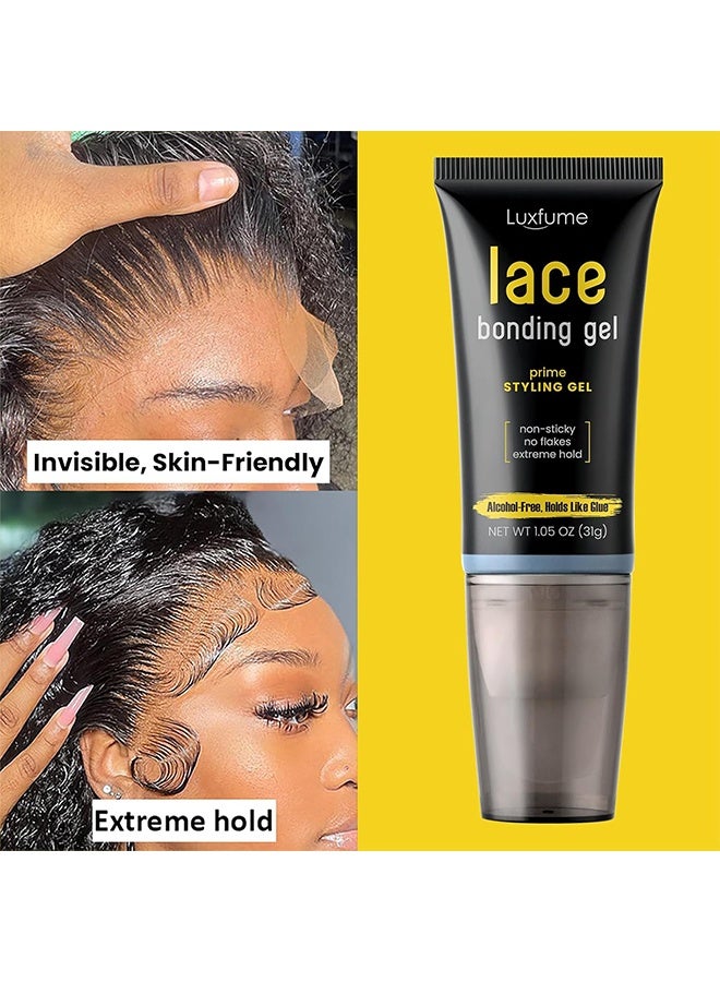 Luxfume Lace Bonding Gel-Wig Glue Lace Glue,New Brush Head Design,Invisible Skin Friendly Formula, Bold Hold Lace Glue for Wigs Temporary Daily Hold for Lace Front Wigs and Hair for Women Men - Image 5