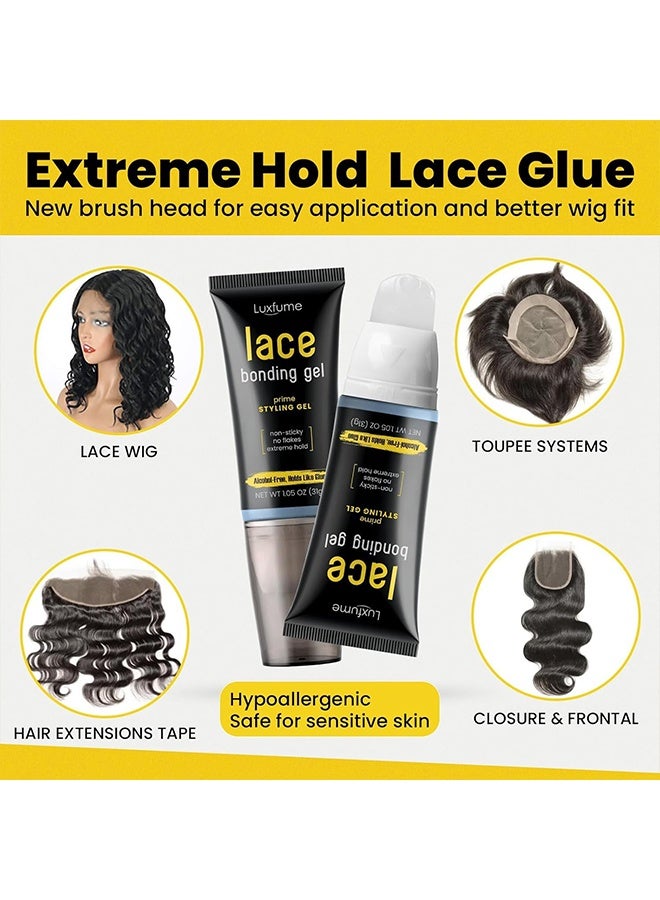 Luxfume Lace Bonding Gel-Wig Glue Lace Glue,New Brush Head Design,Invisible Skin Friendly Formula, Bold Hold Lace Glue for Wigs Temporary Daily Hold for Lace Front Wigs and Hair for Women Men - Image 4