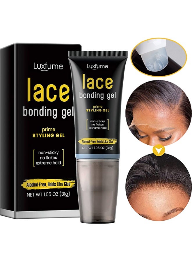 Luxfume Lace Bonding Gel-Wig Glue Lace Glue,New Brush Head Design,Invisible Skin Friendly Formula, Bold Hold Lace Glue for Wigs Temporary Daily Hold for Lace Front Wigs and Hair for Women Men - Image 1