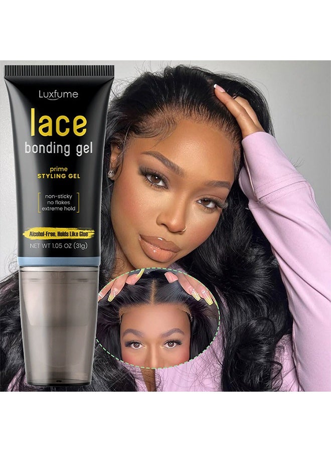 Luxfume Lace Bonding Gel-Wig Glue Lace Glue,New Brush Head Design,Invisible Skin Friendly Formula, Bold Hold Lace Glue for Wigs Temporary Daily Hold for Lace Front Wigs and Hair for Women Men - Image 2