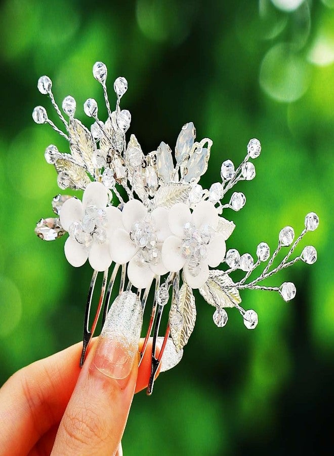 GORAIS Flower Girl Hair Accessory Silver Wedding Hair Accessories Bridal Hair Comb for Brides and Women - Image 1
