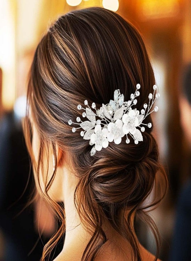 GORAIS Flower Girl Hair Accessory Silver Wedding Hair Accessories Bridal Hair Comb for Brides and Women - Image 2