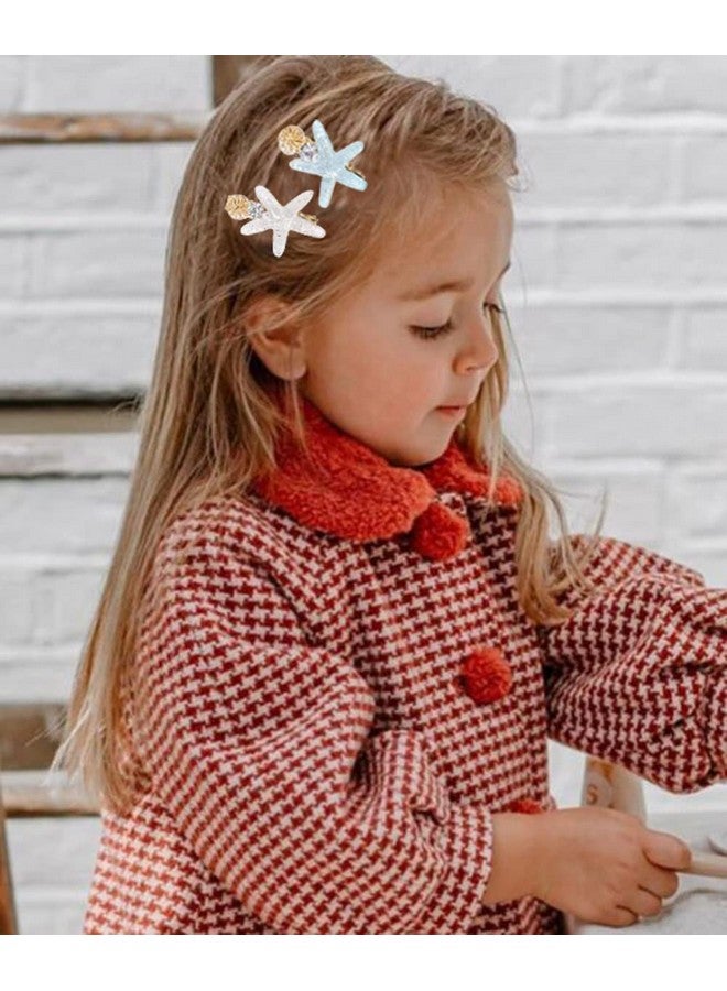Aaiffey Shell Pearl Starfish Hair Clip Set For Women Girlssea Star Hair Pins Girls Cute Headwear Styling Tools Princess Hair Clips Hair Accessories 6 Pcs - Image 5