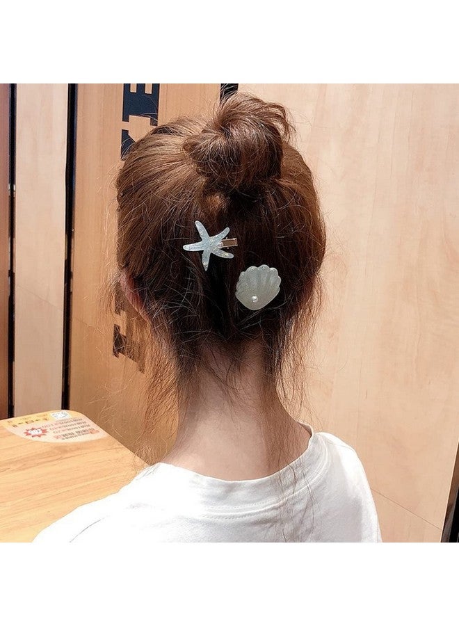 Aaiffey Shell Pearl Starfish Hair Clip Set For Women Girlssea Star Hair Pins Girls Cute Headwear Styling Tools Princess Hair Clips Hair Accessories 6 Pcs - Image 3