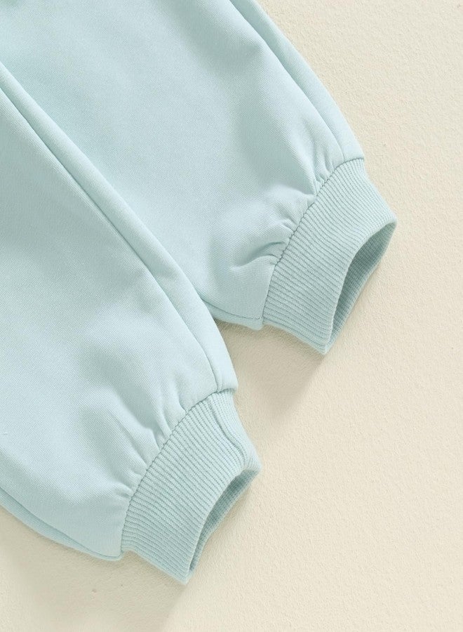 Socutebabe ملابس أطفال بنات من Socutebabe، أطقم خريف وشتاء للرضع حديثي الولادة، كنزات بأكمام طويلة وياقة دائرية وبنطلونات، مقاس 0-24 شهرًا (أزرق، 3-6 أشهر) - Image 5